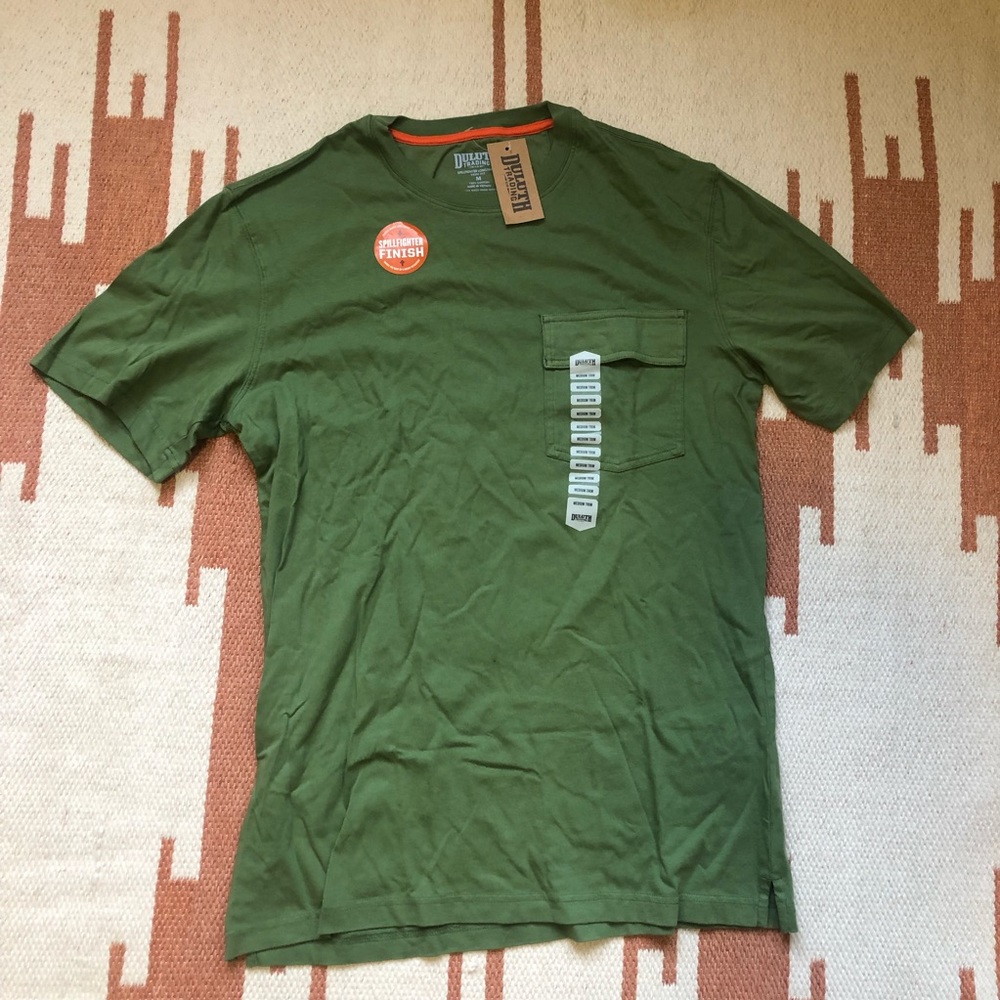 NWT Duluth Trading Co Spillfighter TShirt Olive Green